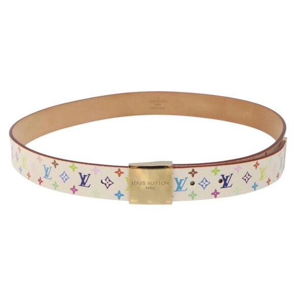 LOUIS VUITTON Multicolor Ceinture Care Belt 34.6"" White - Picture 1 of 12